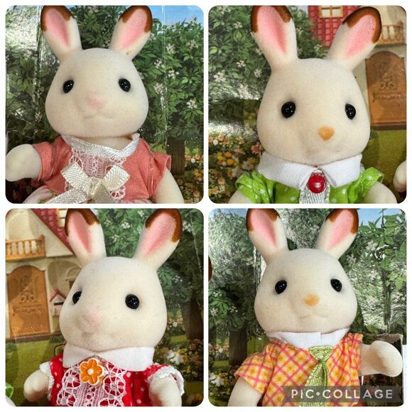 Calico Critters Chocolate Rabbit Family Figures Set New No Box - Picture 4 of 13